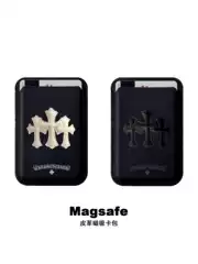 Trendy Brand Chrome Hearts Cross-Shaped Magnetic Magsafe Card Holder Suitable for iPhone 16 Pro Max Case, Apple 15 Leather Card Holder, 14 Id Card/Metro Access Card Slot, 13/12 Accessories