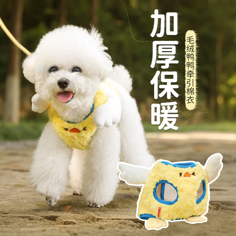 狗狗衣服秋冬款泰迪比熊雪纳瑞小狗猫咪宠物小型犬外出可牵引保暖