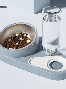 猫碗双碗自动饮水狗碗狗盆食盆泰迪饭盆宠物喝水狗狗陶瓷猫咪用品