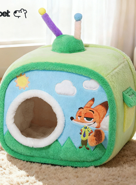 Hoopet不塌房系列宠物猫窝迪士尼海绵宝宝保暖狗窝猫窝秋冬可拆洗