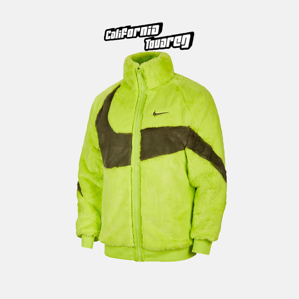 耐克nike男子大钩logo加绒保暖运动休闲绿色夹克外套dh6685-322