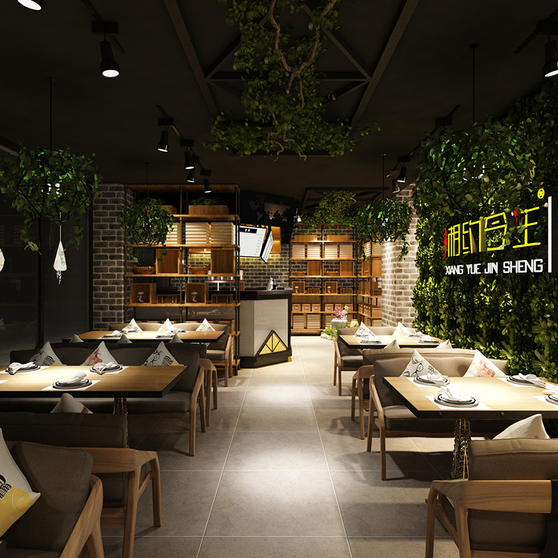 音乐餐厅装修设计效果图餐吧室内设计施工餐饮店面餐厅图纸纯设计