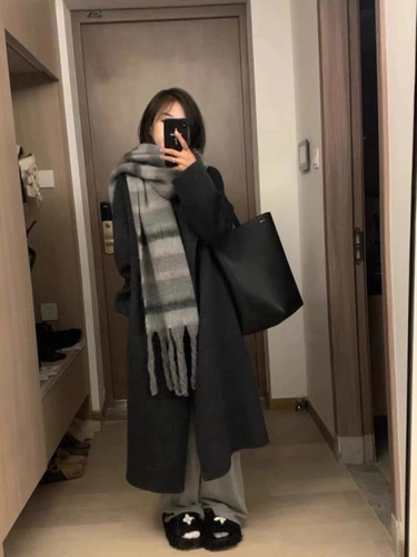 Двусторонное шерстяное зимнее шерстяное пальто, премиум класс, подходит для подростков