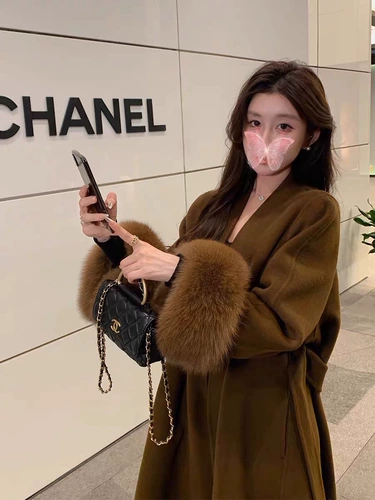 Большое двусторонное кашемировое зимнее шерстяное шерстяное пальто, изысканный стиль, городской стиль, подходит для подростков