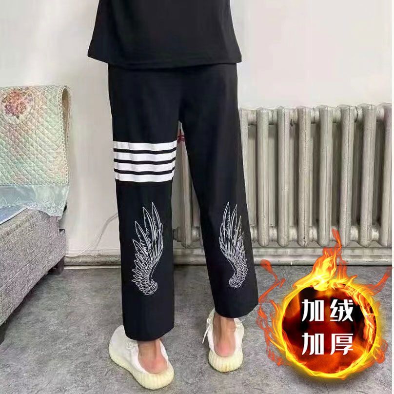 运动宽松九分裤潮牌直筒炸街小众