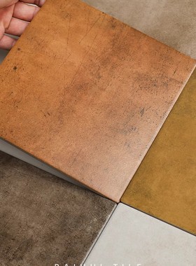 复古做旧拼花小方砖白灰色中古民宿卫生间瓷砖咖啡服装店餐厅地砖