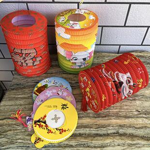 元宵节儿童手提纸灯笼古风传统小灯笼过年猜灯谜装饰儿时记忆花灯