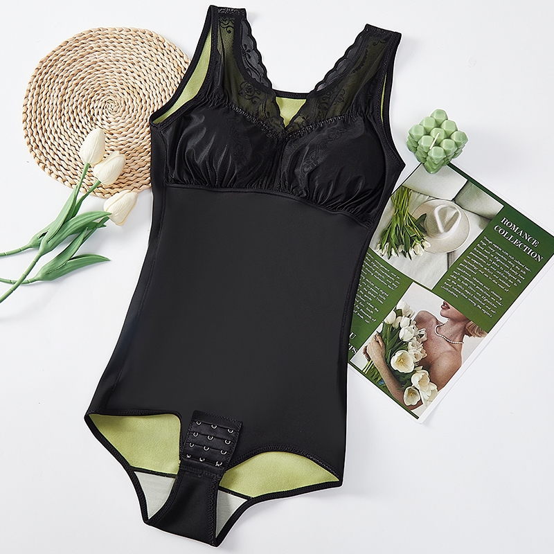 秋冬加绒款带胸垫连体塑身衣保暖身打底裤裆搭扣款收腹束腰收胃