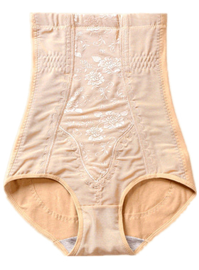 超高腰纯棉收腹内裤收胃塑身裤大红色本命大码胖MM200斤可穿5XL