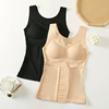200斤收腹背心塑身衣上衣大码内衣带胸垫加强版排扣收肚收胃束腰