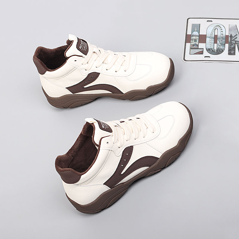 大码女鞋41一43冬季新款时尚棉鞋2025舒适休闲脚宽胖肥加绒小白鞋