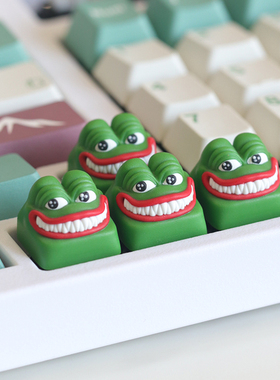 豆小牛外设个性键帽悲伤蛙pepe创意树脂键帽卡通可爱键盘女友礼物