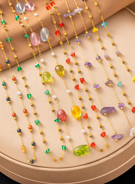 多巴胺满天星彩石钛钢项链女手链