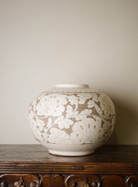十境新中式仿古白瓷刻花花器花瓶