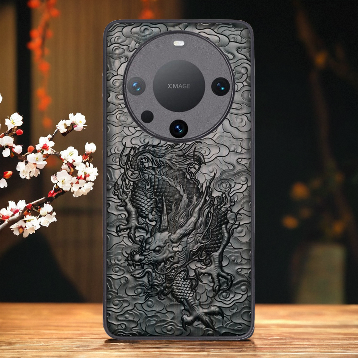 黑檀木华为MATE60RS保时捷手机壳