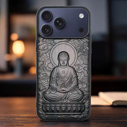 新款iPhone17pro max木质手机壳十二生肖守护神苹果17 Air复古防摔保护套17e本命佛15黑檀浮雕14个性男女适用