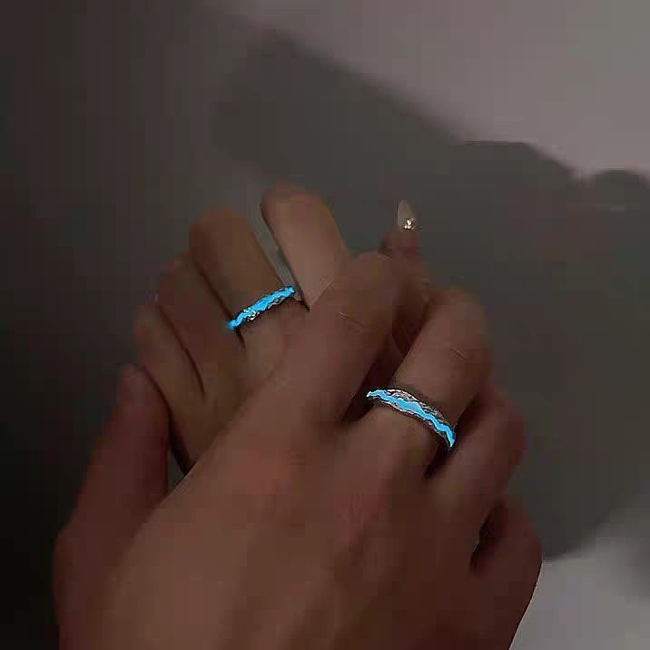 s999足银光年之境情侣戒指男女款对戒轻奢小众不掉色送女友刻字