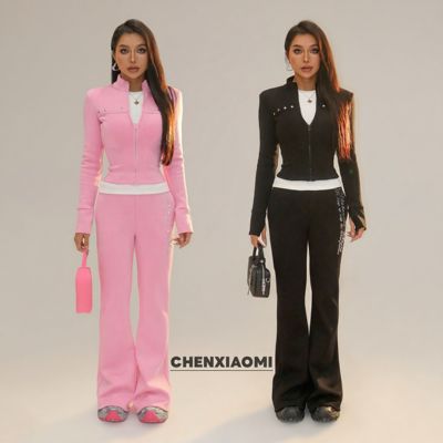 【蜜蜜家】欧美辣妹显瘦运动修身上衣/加绒套装25/Z692/Z653+K158