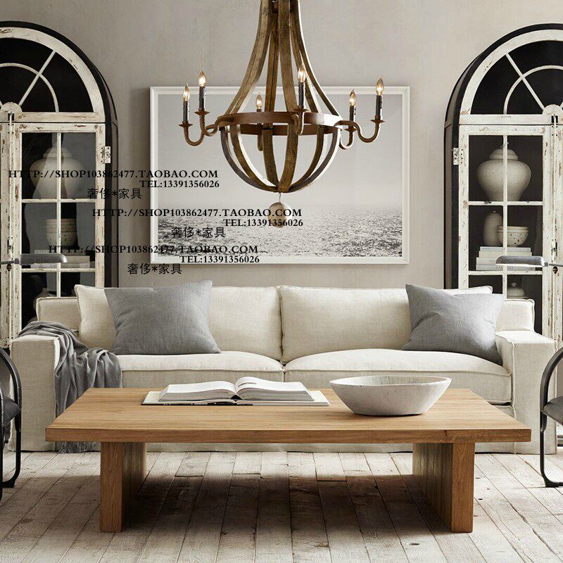 出口比利时法式乡村风格麻布软包沙发组合单人三人沙发家具现货