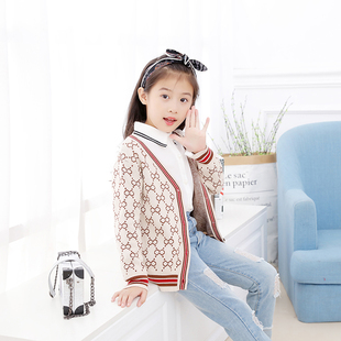 女童童装毛衣2023新款潮针织衫儿童针织外套中大童秋冬款韩版开衫