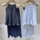 现货秒发童装 两件套潮 休闲套装 夏款 女童气质时髦百褶吊带上衣长裤