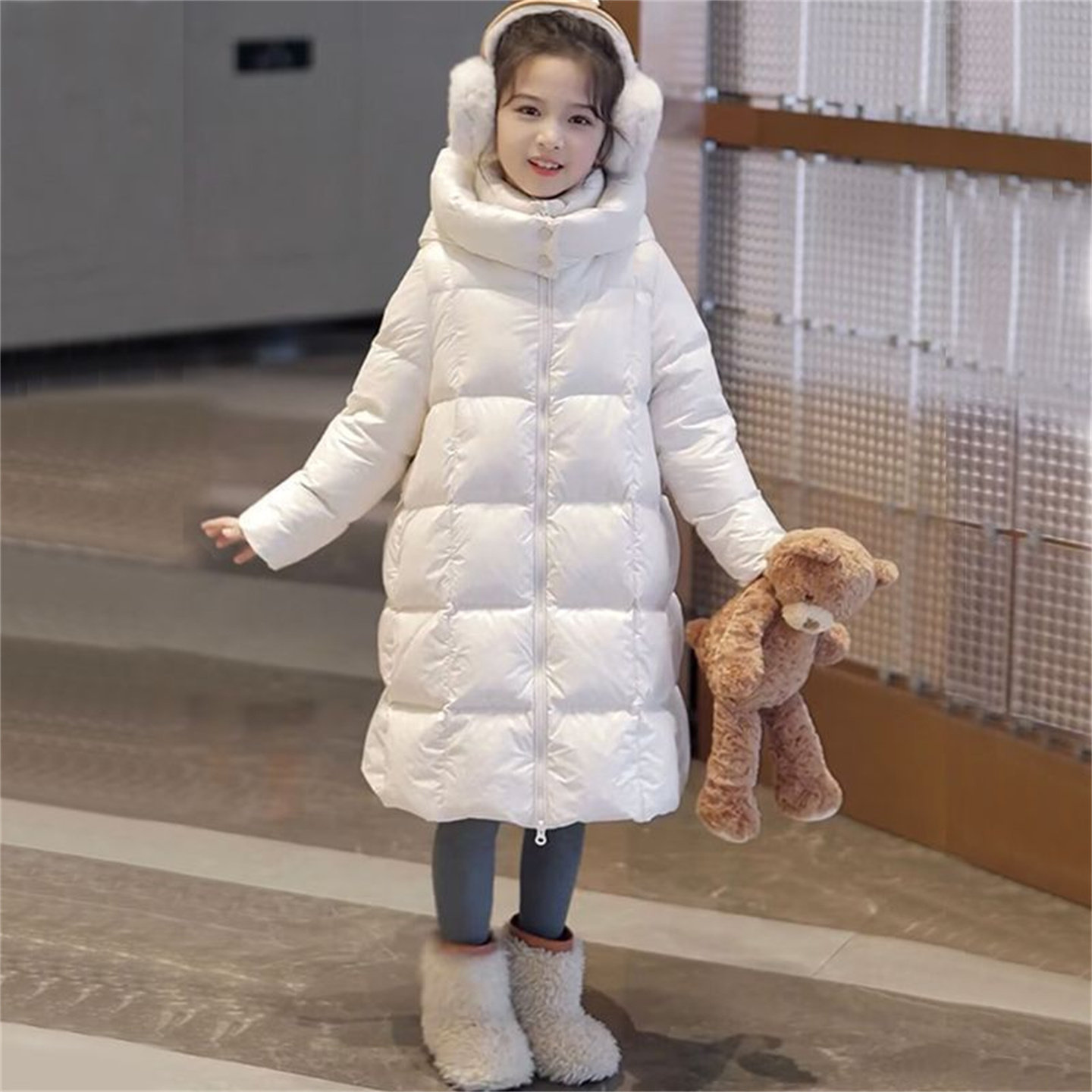 韩系童装冬季新款女童经典立领连帽加厚豆腐块中长款泡芙棉服外套,童装/婴儿装/亲子装,棉袄/棉服,淘宝优惠券,粉丝福利购,淘宝优惠卷