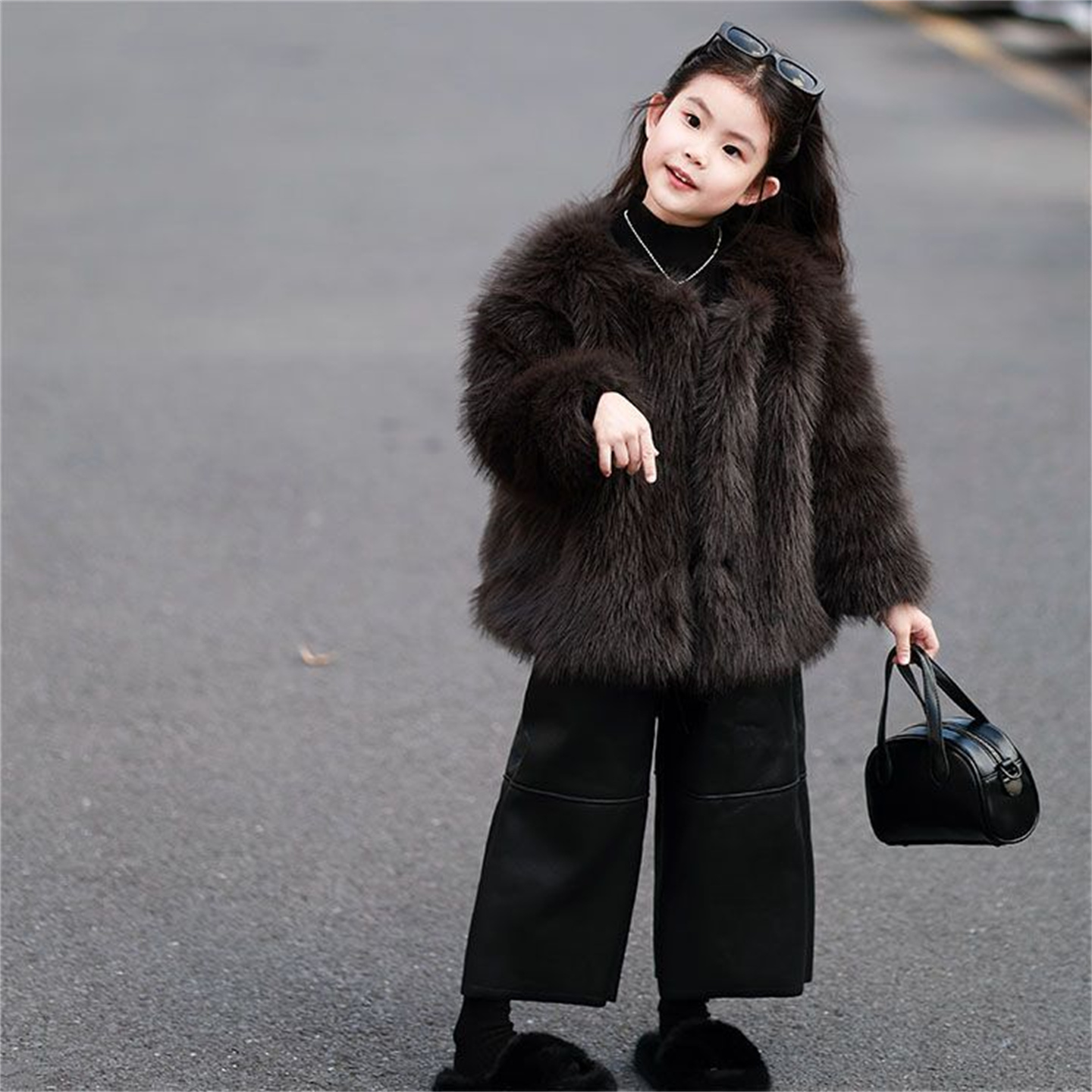 冬女高级感加绒防皮草棉服外套潮