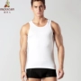 Scarecrow Men Đen Trắng Modal Đàn hồi cao Vai rộng Phòng tập thể dục Thể thao Yoga Vest giản dị - Áo vest áo cotton nam