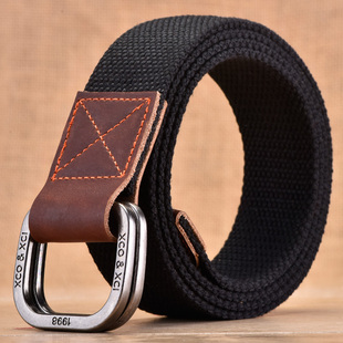 带ins布带女 牛仔裤 男士 双环扣帆布腰带复古休闲皮带学生青年韩版