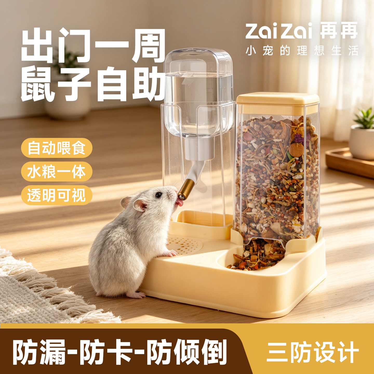 再再仓鼠二合一自动喂食饮水器图片