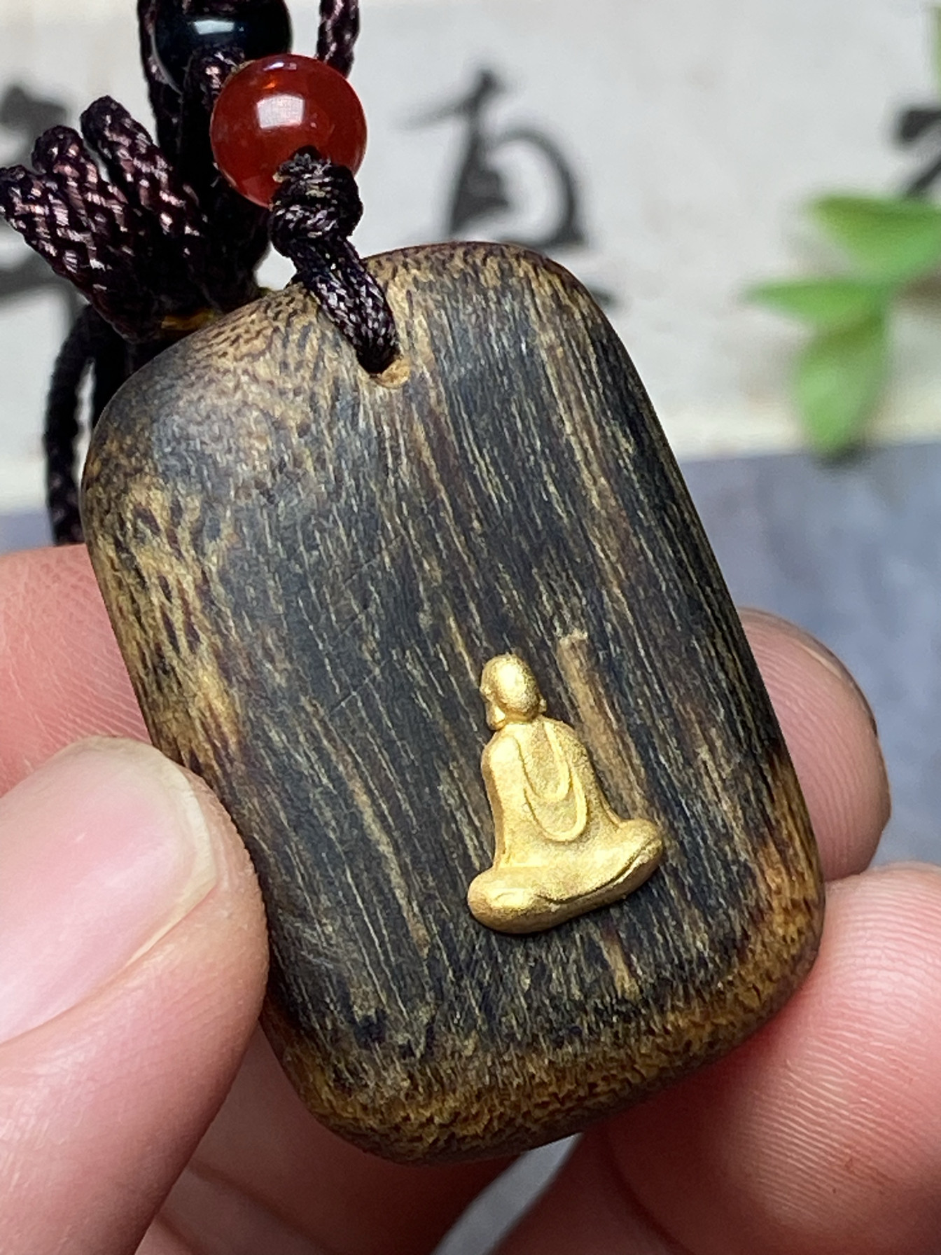 含元沉香越南芽庄奇楠沉香棋楠镶嵌银渡金随形吊坠毛衣链惠安挂件