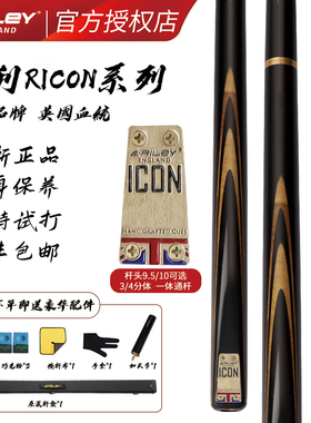英国Riley莱利台球杆RICON系列小头斯诺克黑八8球桌球杆追分球杆