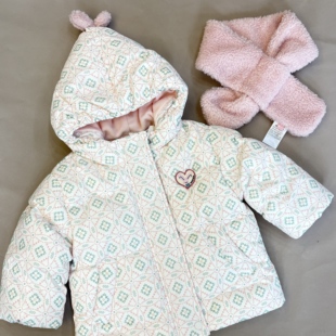moimoln小云朵25冬专柜正品 围巾M254DMB72P 女宝宝保暖羽绒外套