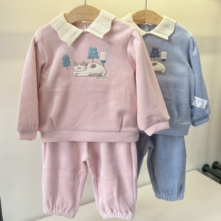 M253STB25P 卡通儿童套装 moimoln小云朵25冬专柜正品 加绒保暖时尚