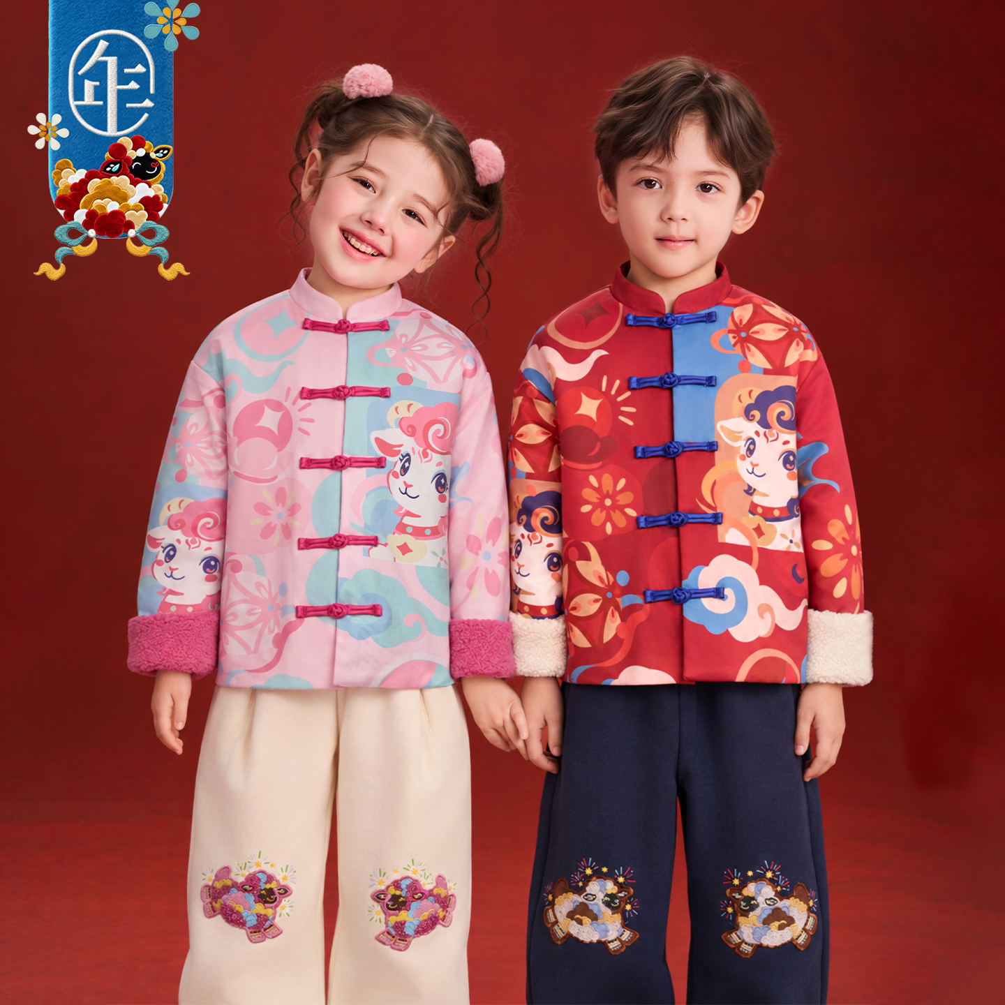 加绒唐装新中式棉服外套羊年年服