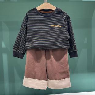 M253PTB07P 儿童宽松撞色阔腿裤 moimoln小云朵专柜正品 25秋新款