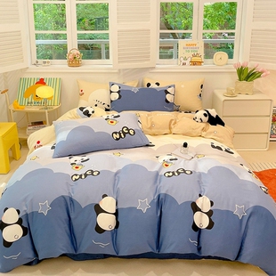 全棉100床上四件套四季通用单人纯棉床单被套2026新款宿舍三件套