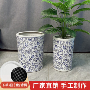 中国风青花瓷特大号落地陶瓷花盆