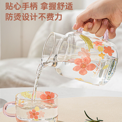 水杯玻璃杯带盖吸管大容量带把刻度加厚耐热茶杯办公室杯子女可爱