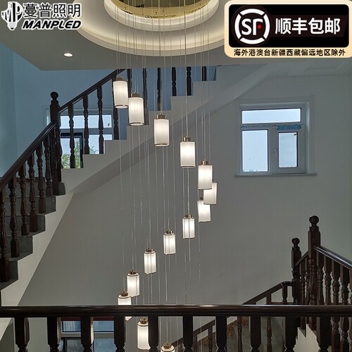 蔓普照明楼梯吊灯量身定制