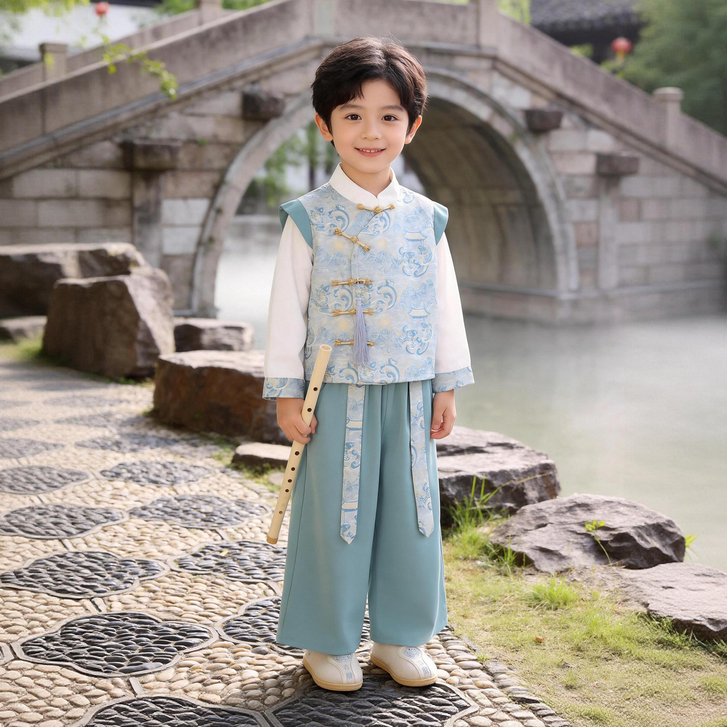 2026新款男童汉服中秋套装