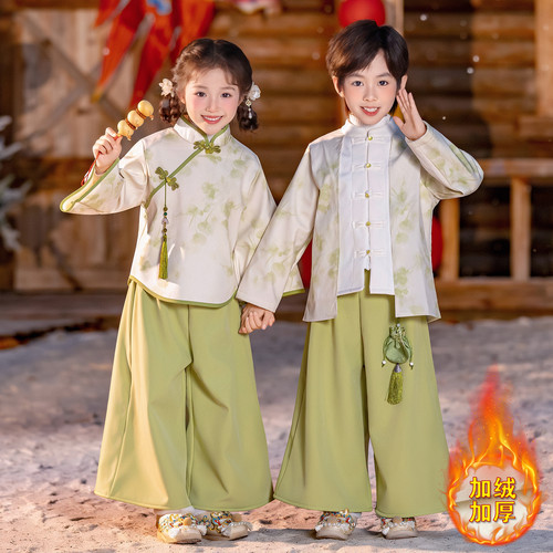 儿童中国风汉服舞蹈表演服冬装