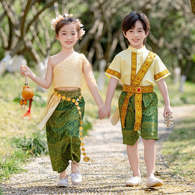 儿童傣族服装男女童民族风演出服