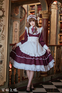 【现货】原创洛丽塔暮色蔷薇日常轻LO，可爱女仆OP连衣裙春秋冬款