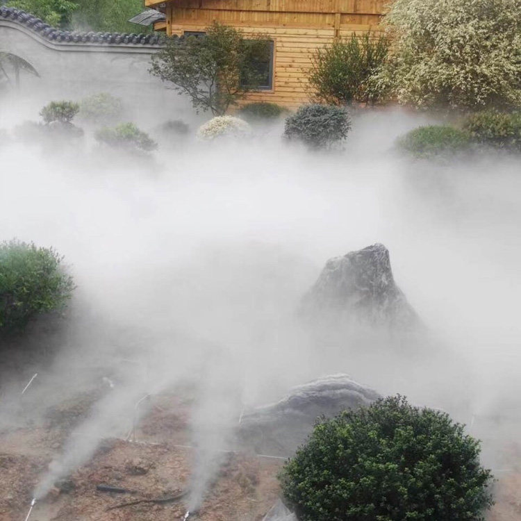 高压喷雾车间降温人造雾加湿设备 绵纺加湿造雾机 养殖场雾化系统