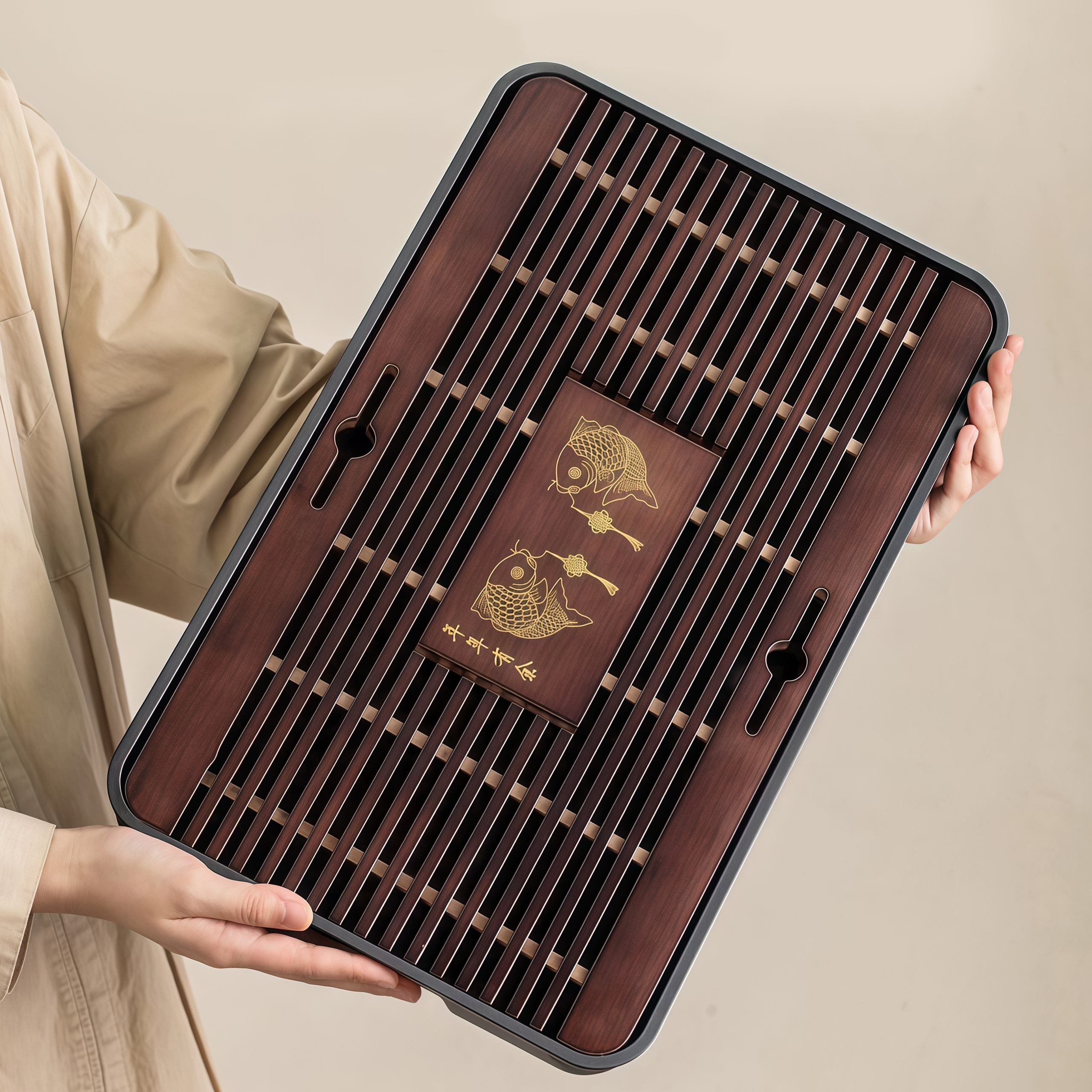 实木茶盘家用客厅茶托盘储水排水干泡茶台功夫茶具茶海送伴手礼物