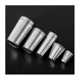 不锈钢防摔儿童水杯迷你金属家用小杯子幼儿园啤酒杯