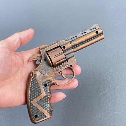 Side-Opening Revolver, All-Metal Nostalgic Children's Toy Gun, Flint Gun, Match Gun, Prop Gun