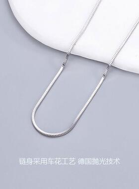 2025新款S925银方形蛇骨链素链四方蛇骨链锁骨链男女配链Snake bo