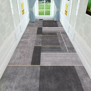 简约走廊地毯家用轻奢入户进门地垫宾馆酒店过道防滑隔音地毯定制